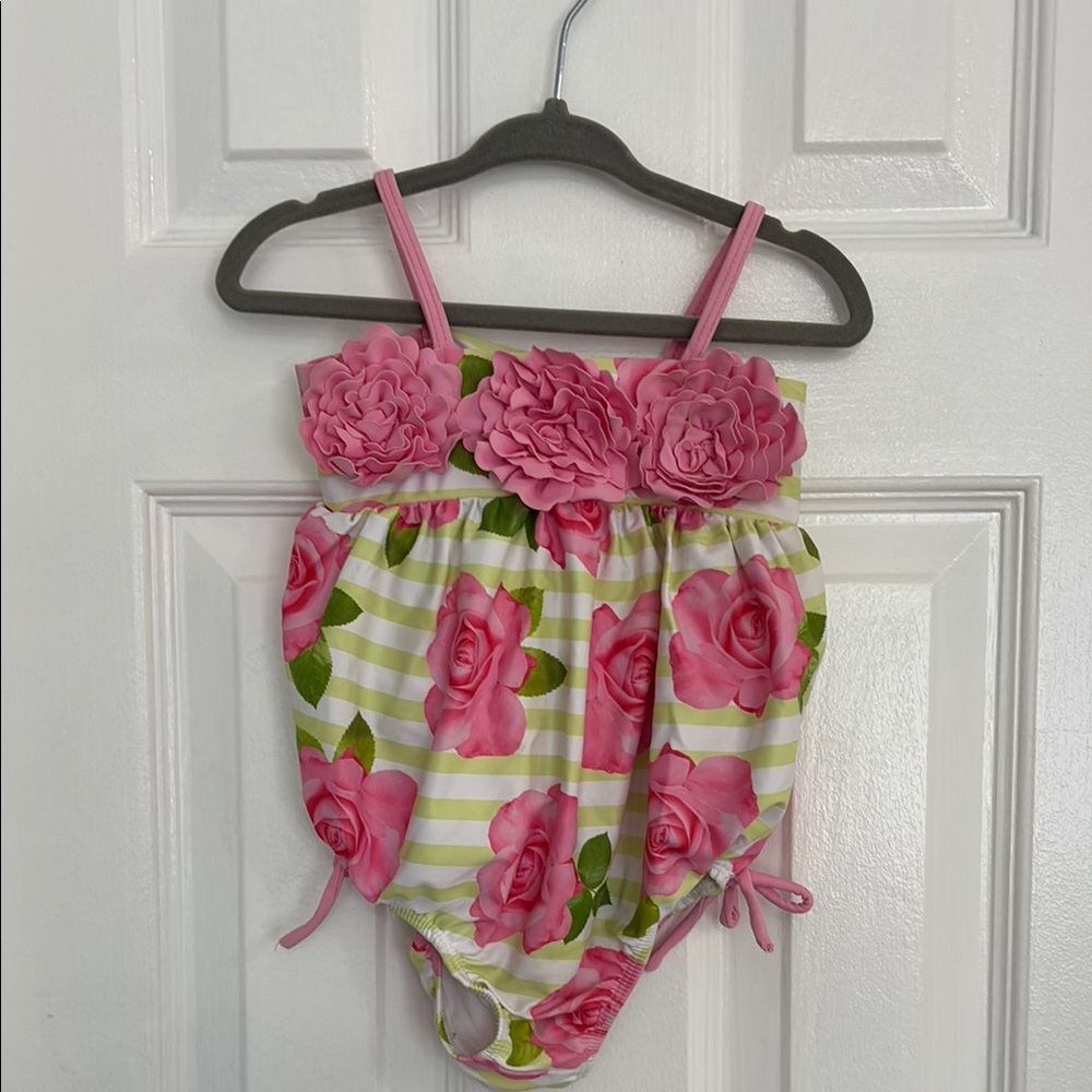 Pink Floral Baby Swimsuit-Kate Mack